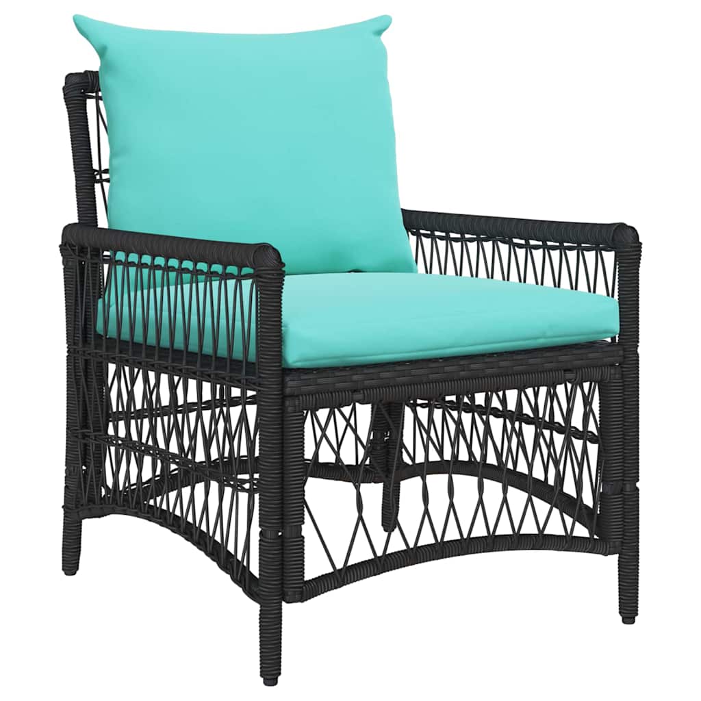 Gartenstuhl Schwarz 60 x 70 x 78 cm Poly-Rattan
